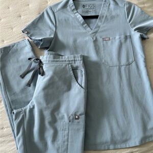 Figs Dusty Blue Scrub Set